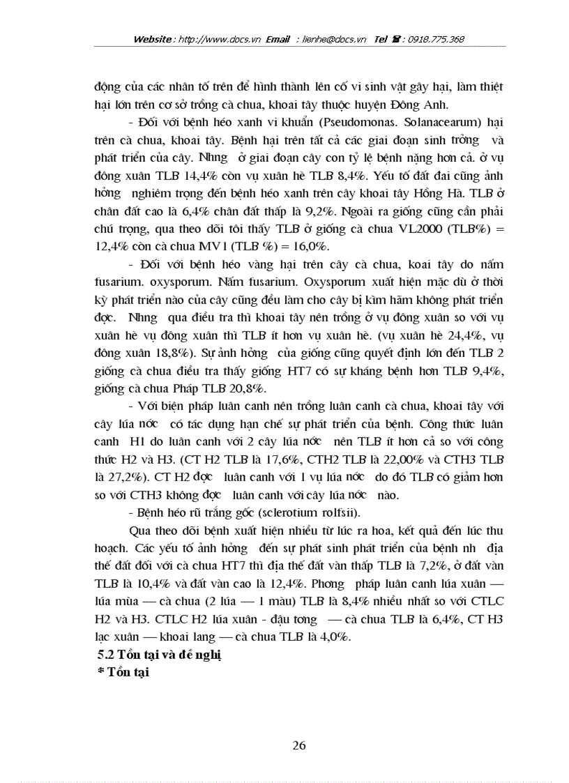 image for page Điều tra tình hình phát sinh phát triển và mức độ gây hại của bệnh héo rũ trên cây cà chua khoai tây vụ Đông Xuân 2001 2002 vùng Đông Anh Hà Nội