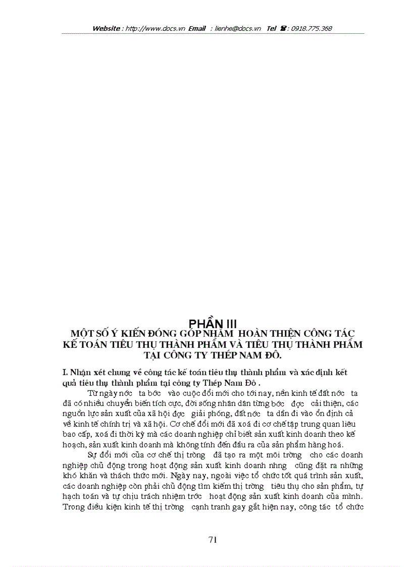 image for page Hoàn thiện kế toán tiêu thụ thành phẩm và xác định kết quả tiêu thụ thành phẩm tại công ty tnhh thép nam đô