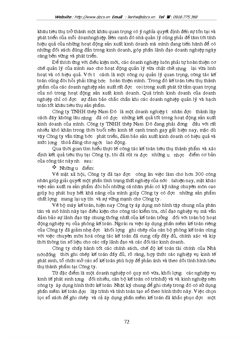 image for page Hoàn thiện kế toán tiêu thụ thành phẩm và xác định kết quả tiêu thụ thành phẩm tại công ty tnhh thép nam đô