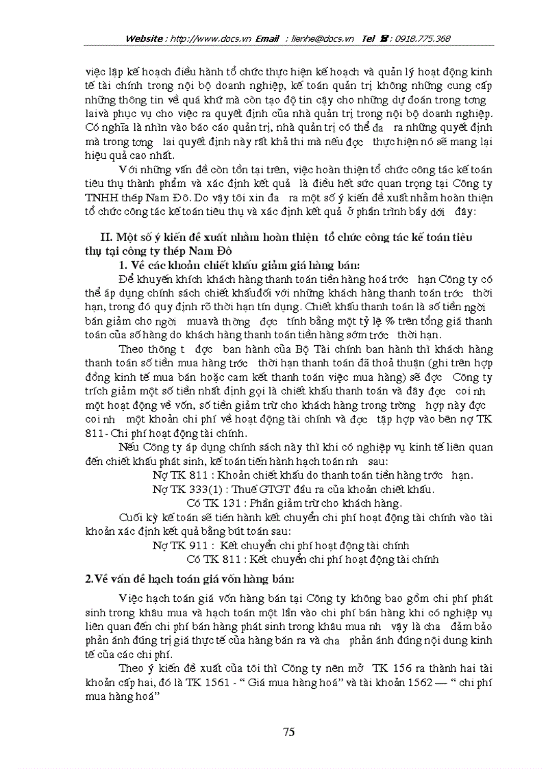 image for page Hoàn thiện kế toán tiêu thụ thành phẩm và xác định kết quả tiêu thụ thành phẩm tại công ty tnhh thép nam đô