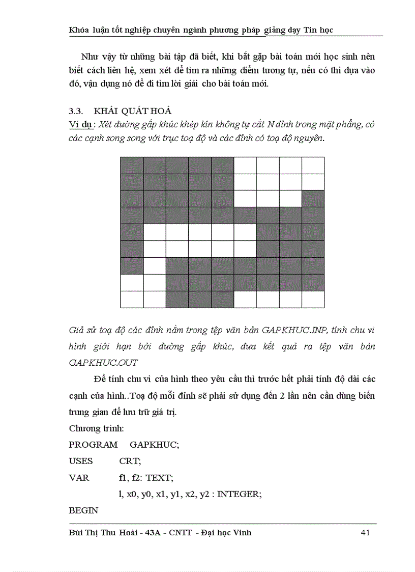 image for page Hình thành và phát triển năng lực trí tuệ chung cho học sinh THPT thông qua giảng dạy ngôn ngữ lập trình Pascal