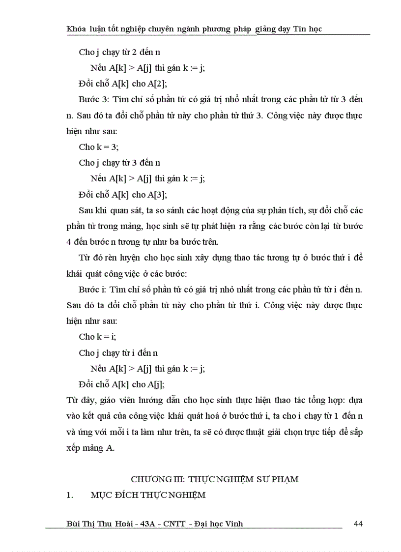 image for page Hình thành và phát triển năng lực trí tuệ chung cho học sinh THPT thông qua giảng dạy ngôn ngữ lập trình Pascal