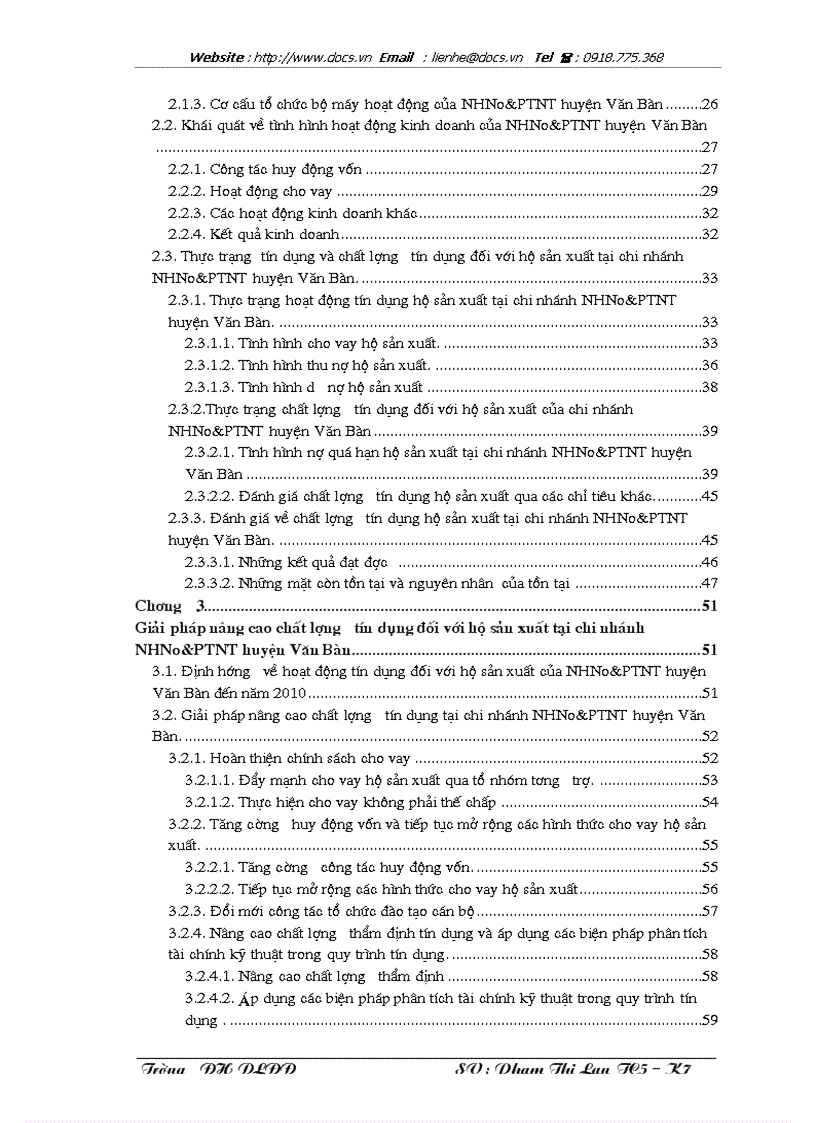 image for page Giải pháp nâng cao chất lượng tín dụng đối với hộ sản xuất tại Chi nhánh ngânhàng NHNo PTNT AgriBank huyện Văn Bàn