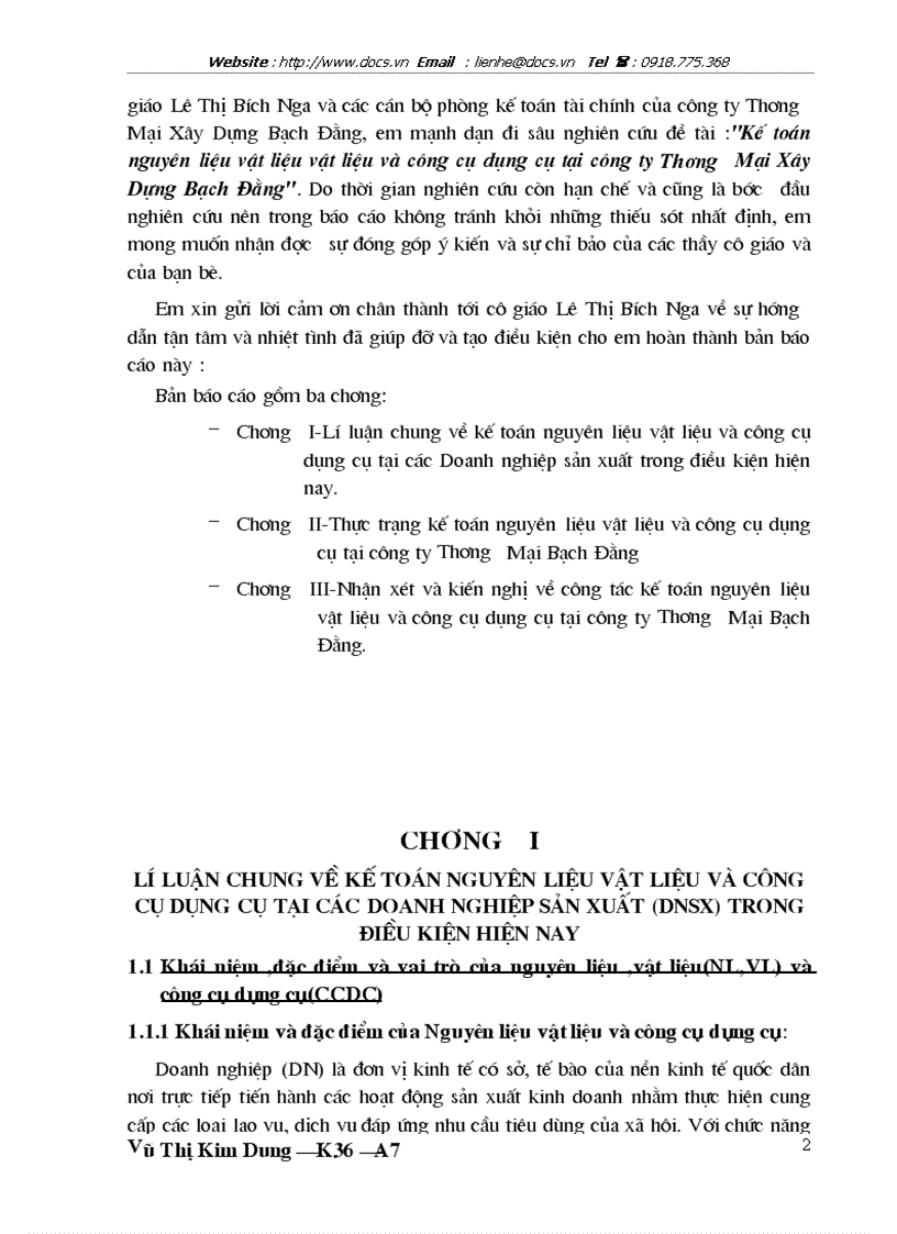 image for page Kế toán nguyên liệu vật liệu vật liệu và công cụ dụng cụ tại công ty Thương Mại Xây Dựng Bạch Đằng