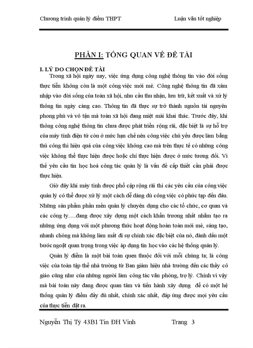 image for page Thiết kế chương trình quản lý điểm THPT