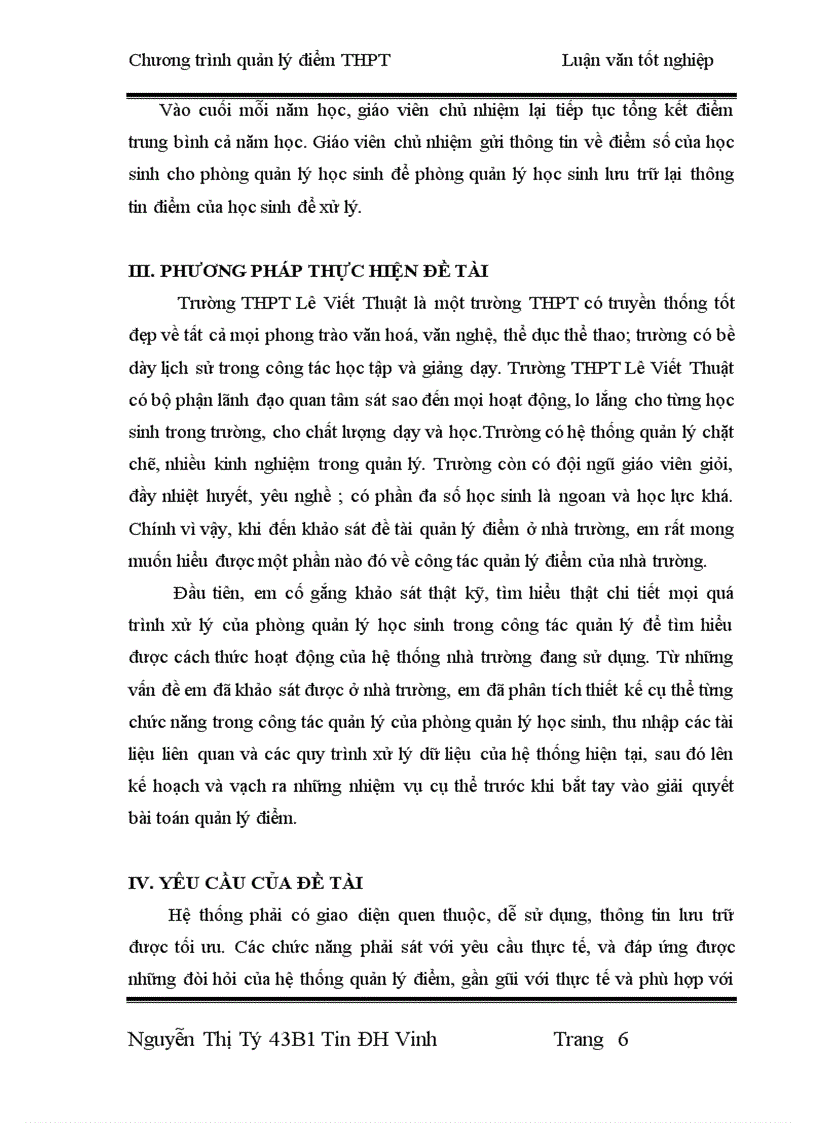 image for page Thiết kế chương trình quản lý điểm THPT