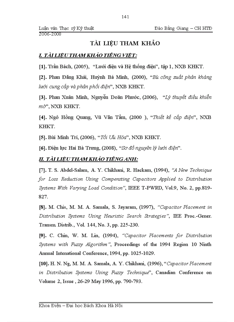 image for page Ứng dụng lý thuyết tập mờ giải quyết bài toán tối ưu hóa bù công suất phản kháng trong lưới phân phối