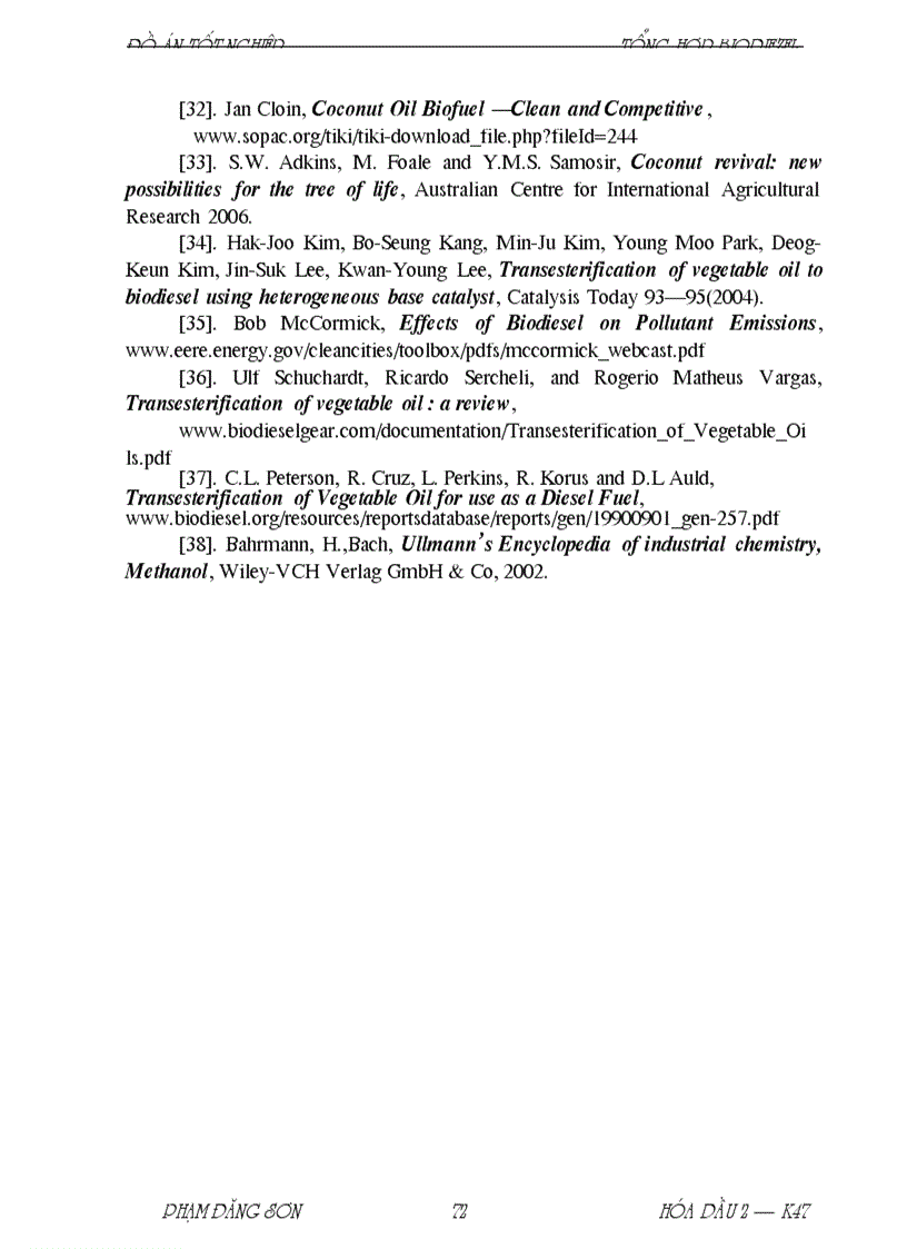 image for page Nghiên cứu chuyển hóa dầu dừa thành nguyên liệu biodiesel
