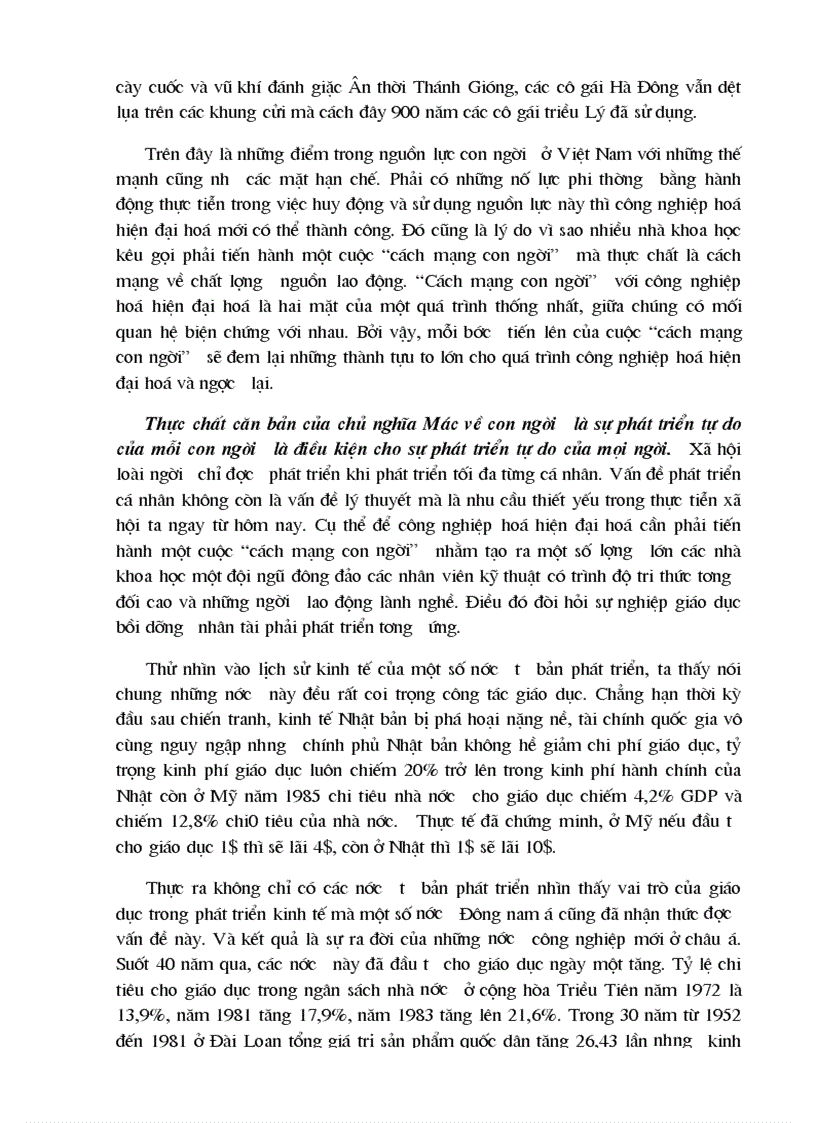 image for page Vai trò của con người trong quá trình công nghiệp hoá hiện đại hóa đất nước