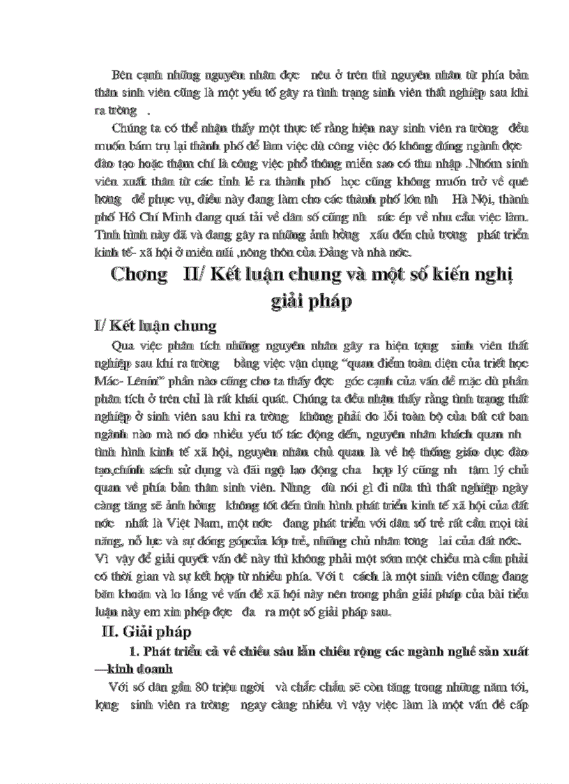 image for page Vận dụng quan điểm toàn diện của triết học Mác Lê Nin để giải thích nguyên nhân của vấn đề thất nghiệp của sinh viên sau khi ra trường