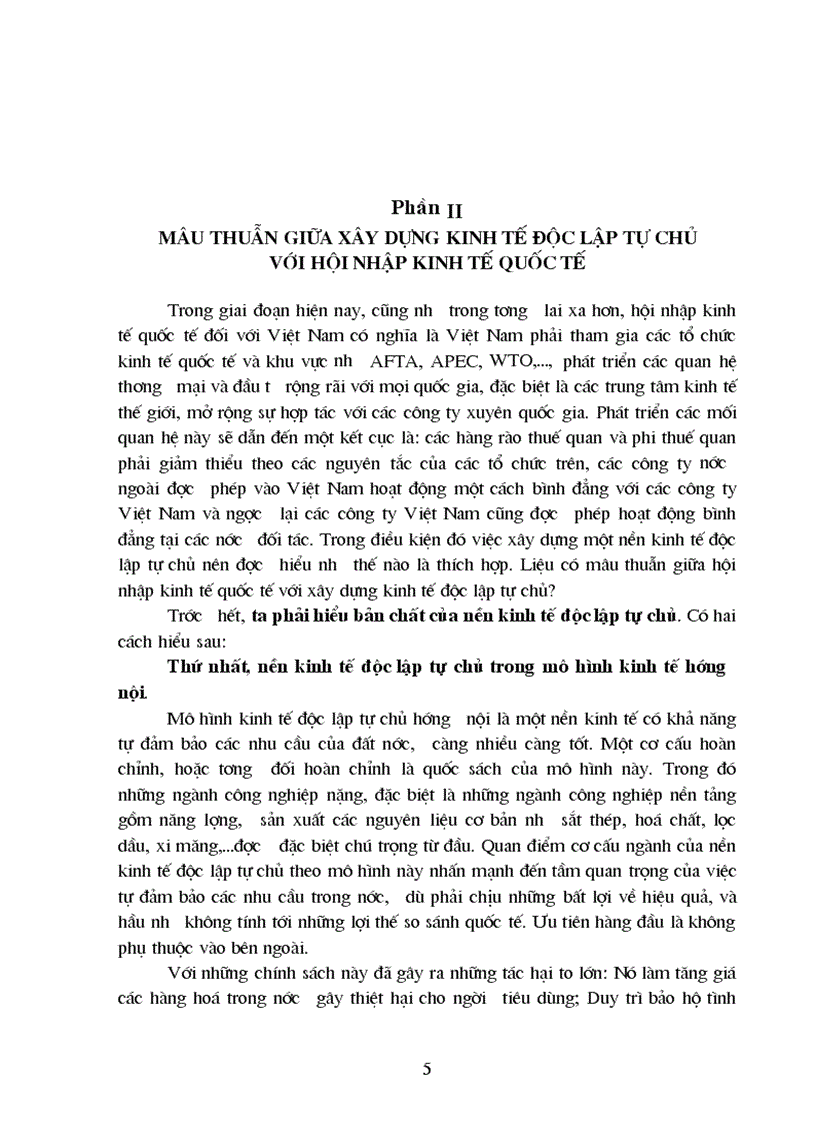 image for page Phép biện chứng về mâu thuẫn và việc phân tích mâu thuẫn giữa xây dựng kinh tế độc lập tự chủ với hội nhập kinh tế quốc tế