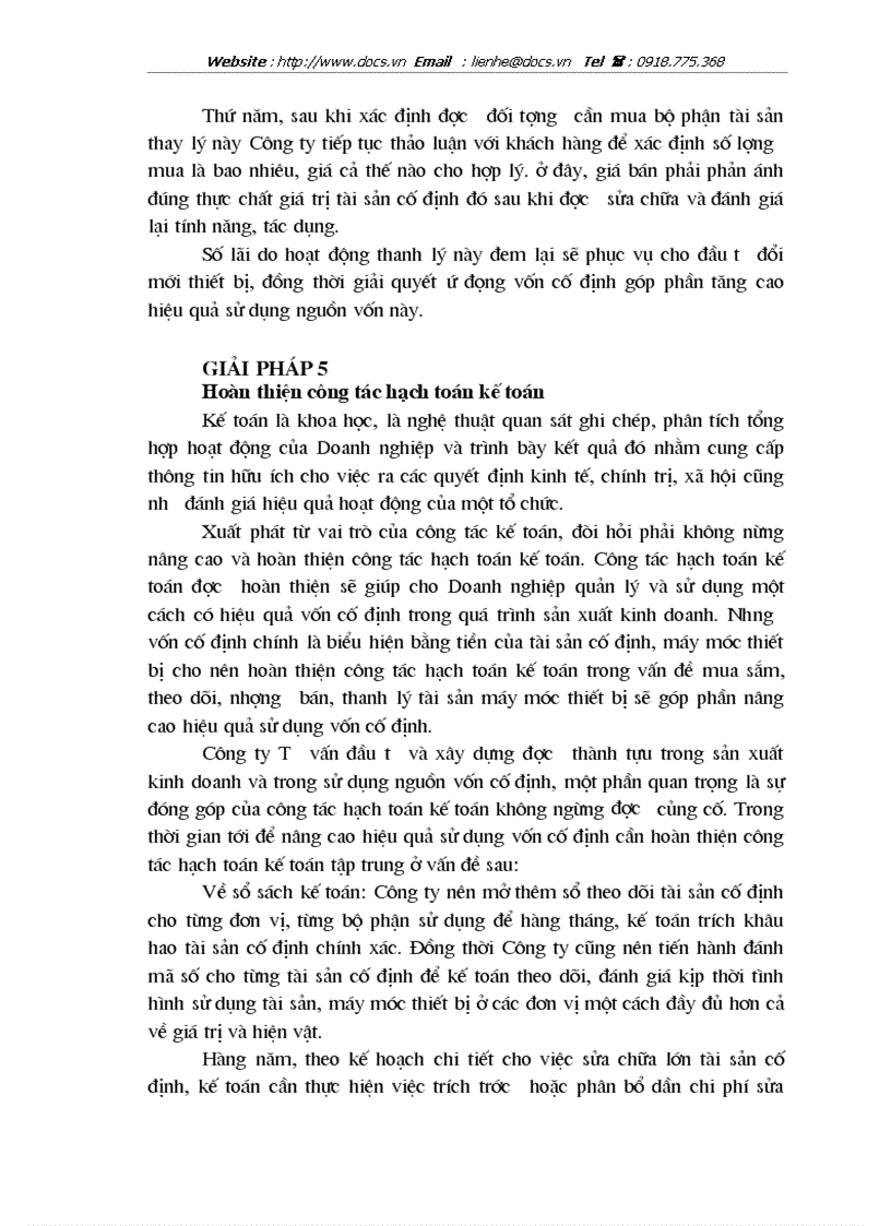 image for page Một số giải pháp nâng cao hiệu quả sử dụng vốn cố định của Công ty tư vấn đầu tư và xây dựng