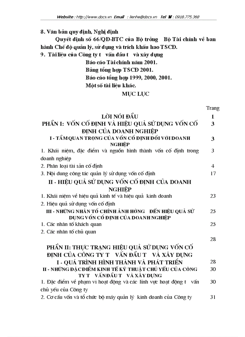 image for page Một số giải pháp nâng cao hiệu quả sử dụng vốn cố định của Công ty tư vấn đầu tư và xây dựng