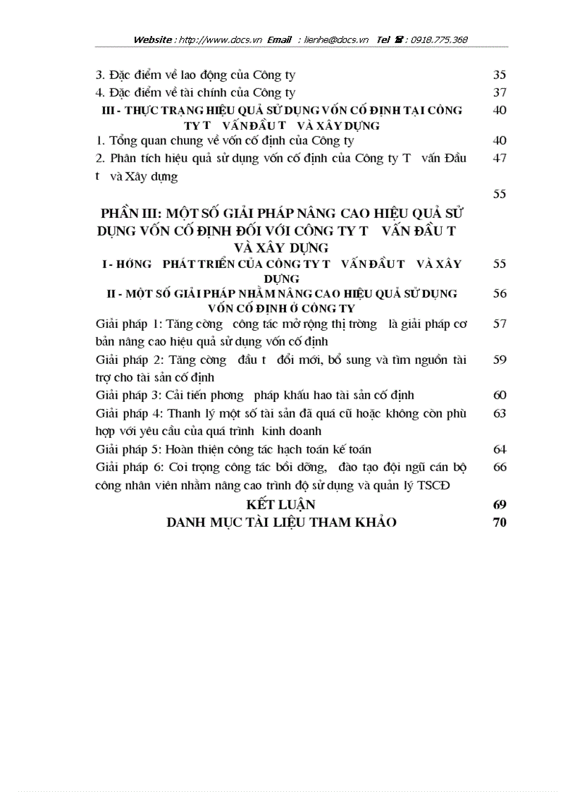 image for page Một số giải pháp nâng cao hiệu quả sử dụng vốn cố định của Công ty tư vấn đầu tư và xây dựng