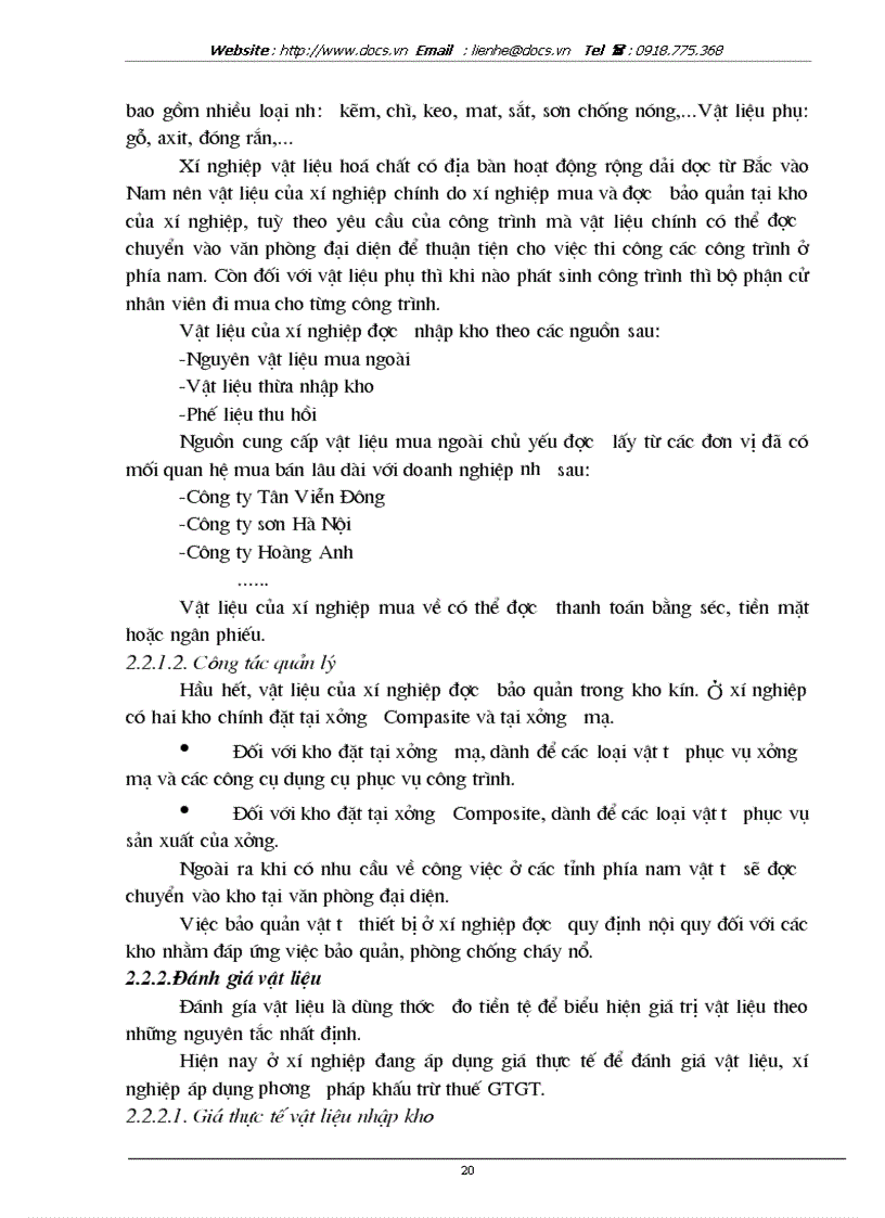 image for page Hoàn thiện công tác kế toán nguyên vật liệu tại xí nghiệp vật liệu hoá chất