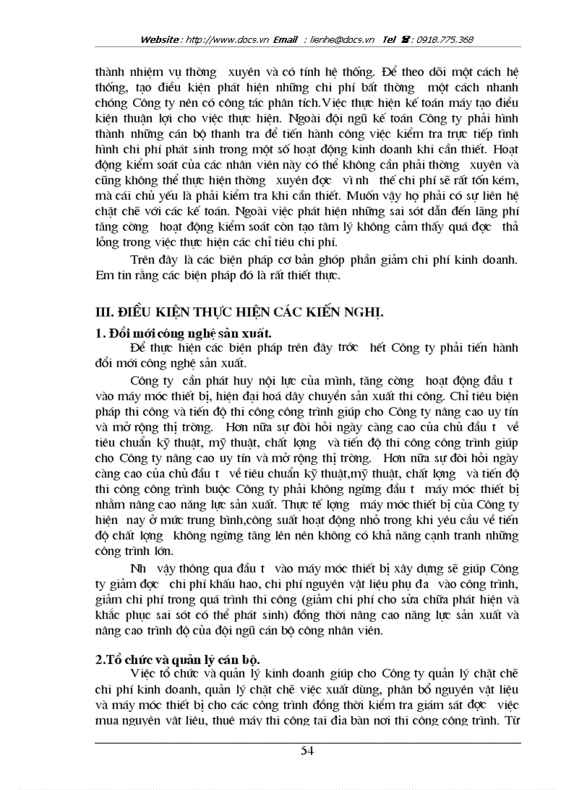 image for page Biện pháp giảm chi phí kinh doanh ở Công ty Đầu Tư Xây lắp Thương Mại