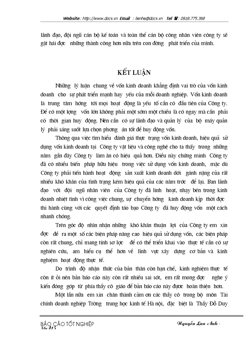image for page Vốn kinh doanh và những biện pháp nâng cao hiệu quả sử dụng vốn kinh doanh ở Công ty vật liệu và công nghệ