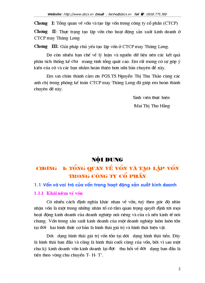 image for page Giải pháp chủ yếu tạo lập vốn cho hoạt động sản xuất kinh doanh ở Công ty cổ phần May Thăng Long