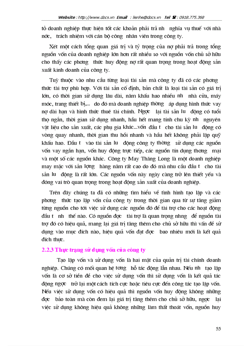 image for page Giải pháp chủ yếu tạo lập vốn cho hoạt động sản xuất kinh doanh ở Công ty cổ phần May Thăng Long