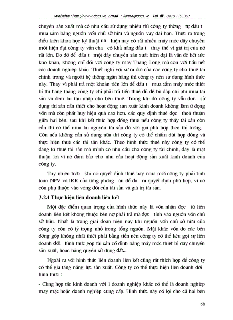 image for page Giải pháp chủ yếu tạo lập vốn cho hoạt động sản xuất kinh doanh ở Công ty cổ phần May Thăng Long