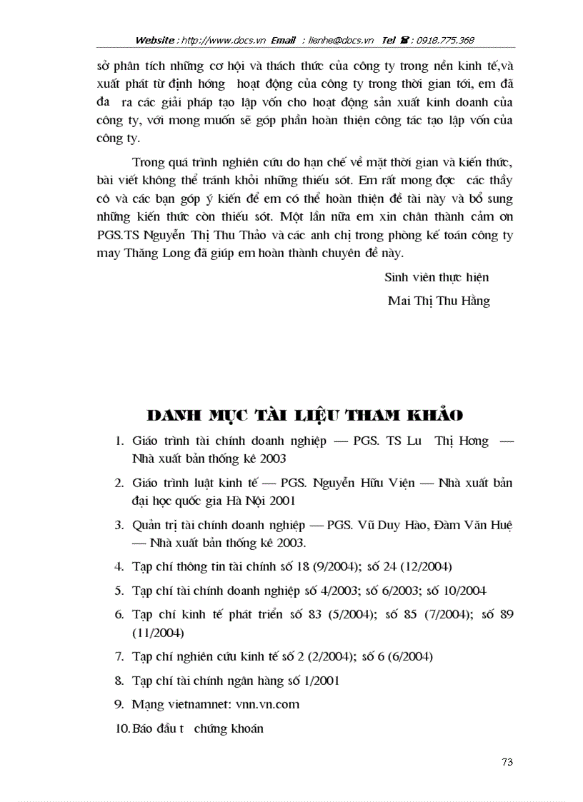 image for page Giải pháp chủ yếu tạo lập vốn cho hoạt động sản xuất kinh doanh ở Công ty cổ phần May Thăng Long