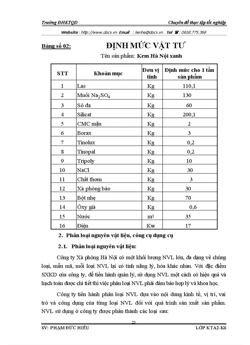 image for page Hoàn thiện công tác kế toán NVL và CCDC với việc phân tích tình hình quản lý sử dụng NVL CCDC tại công ty Cổ phần Xà phòng Hà Nội
