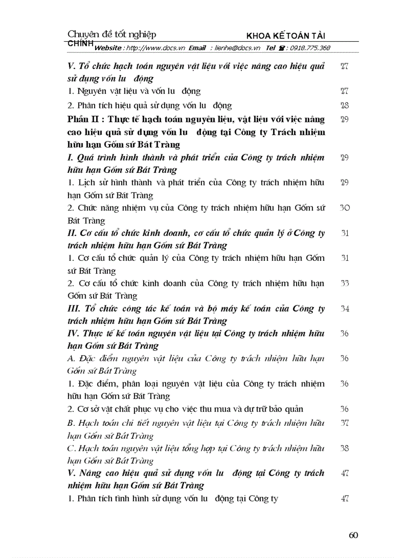 image for page Hạch toán nguyên liệu vật liệu với việc nâng cao hiệu quả sử dụng vốn lưu động tại Công ty Trách nhiệm hữu hạn Gốm sứ Bát Tràng