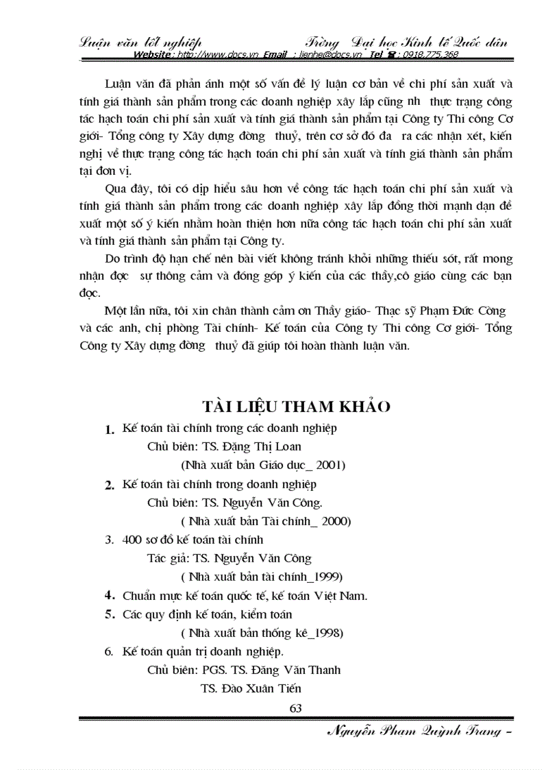 image for page Hạch toán chi phí sản xuất và tính giá thành sản phẩm xây lắp tại Công ty Thi công Cơ giới Tổng Công ty xây dựng đường thuỷ