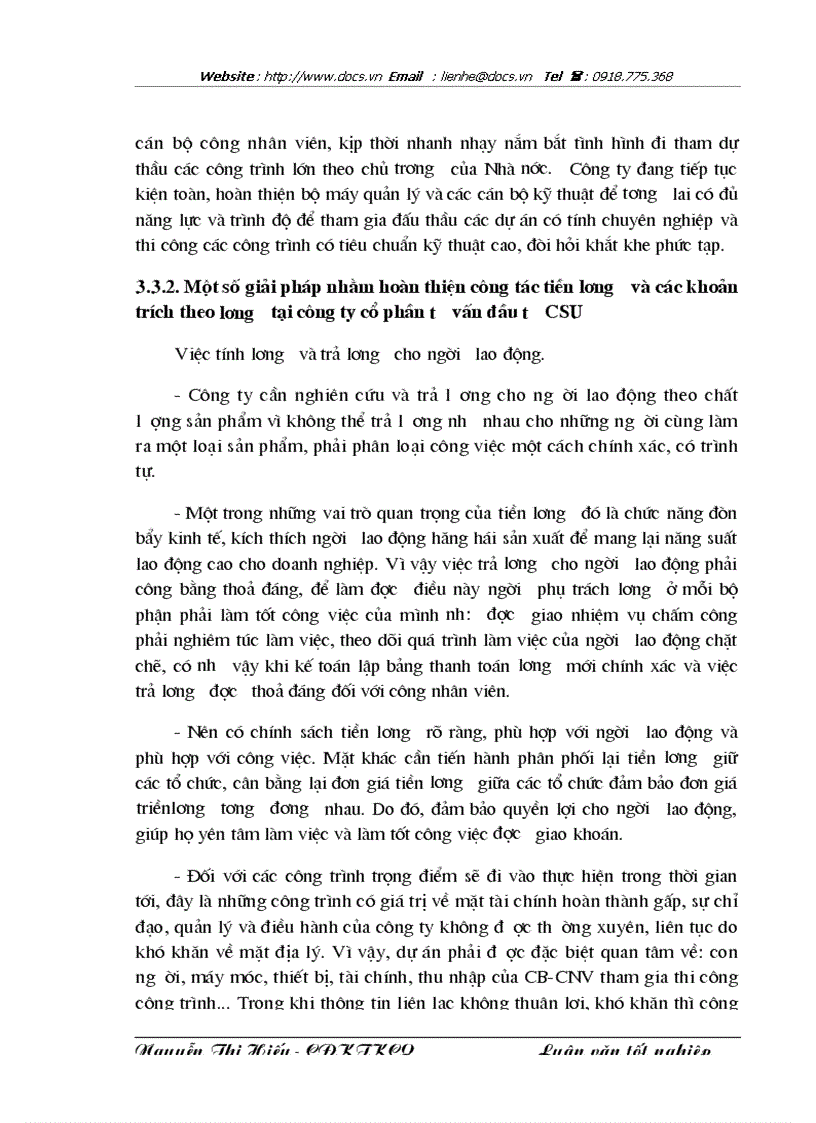 image for page Hoàn thiện công tác kế toán tiền lương và các khoản trích theo lương tại Công ty CP tư vấn đầu tư CSU