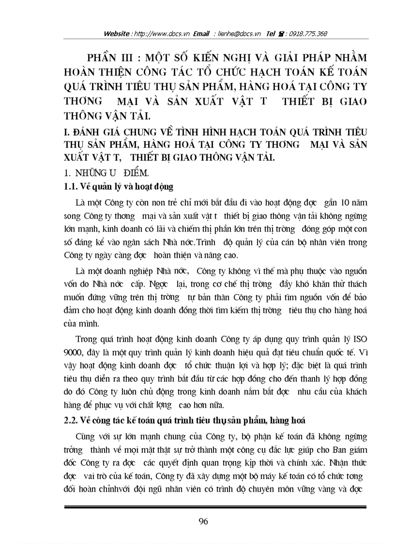 image for page Tổ chức hạch toán kế toán quá trình tiêu thụ sản phẩm hàng hoá tại Công ty thương mại và sản xuất vật tư thiết bị giao thông vận tải