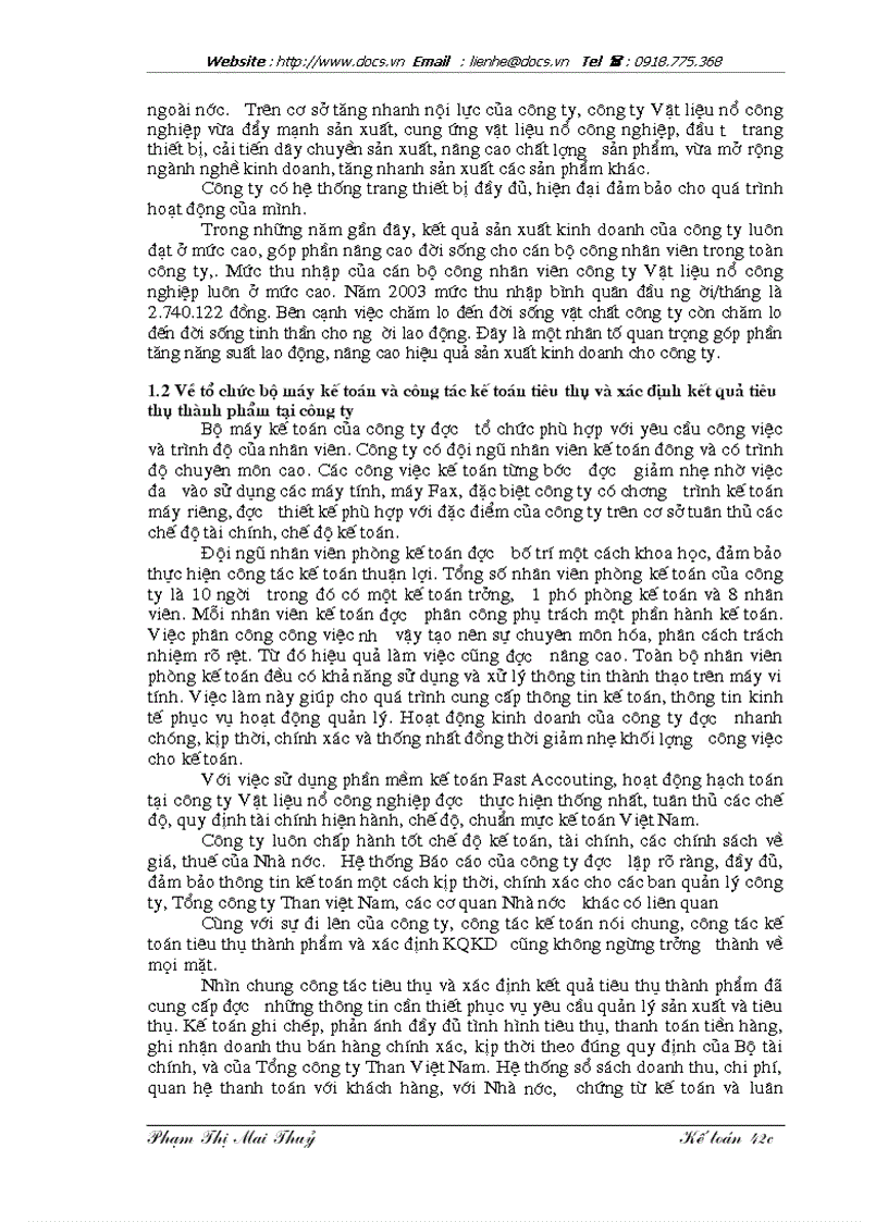 image for page Hoàn thiện công tác kế toán tiêu thụ và xác định kết quả tiêu thụ thành phẩm tại Công ty TNHH Vật liệu nổ công nghiệp