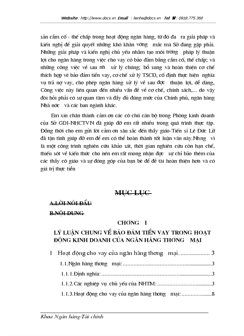 image for page Hoạt động bảo đảm tiền vay bằng tài sản cầm cố thế chấp tại Sở Giao dịch 1 ngânhàng NHTMCP Công Thương VietinBank Việt Nam