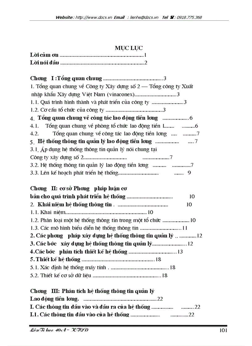 image for page Ứng dụng tin học trong công tác quản lý Lao động tiền lương tại công ty xây dựng số 2 Vinaconex