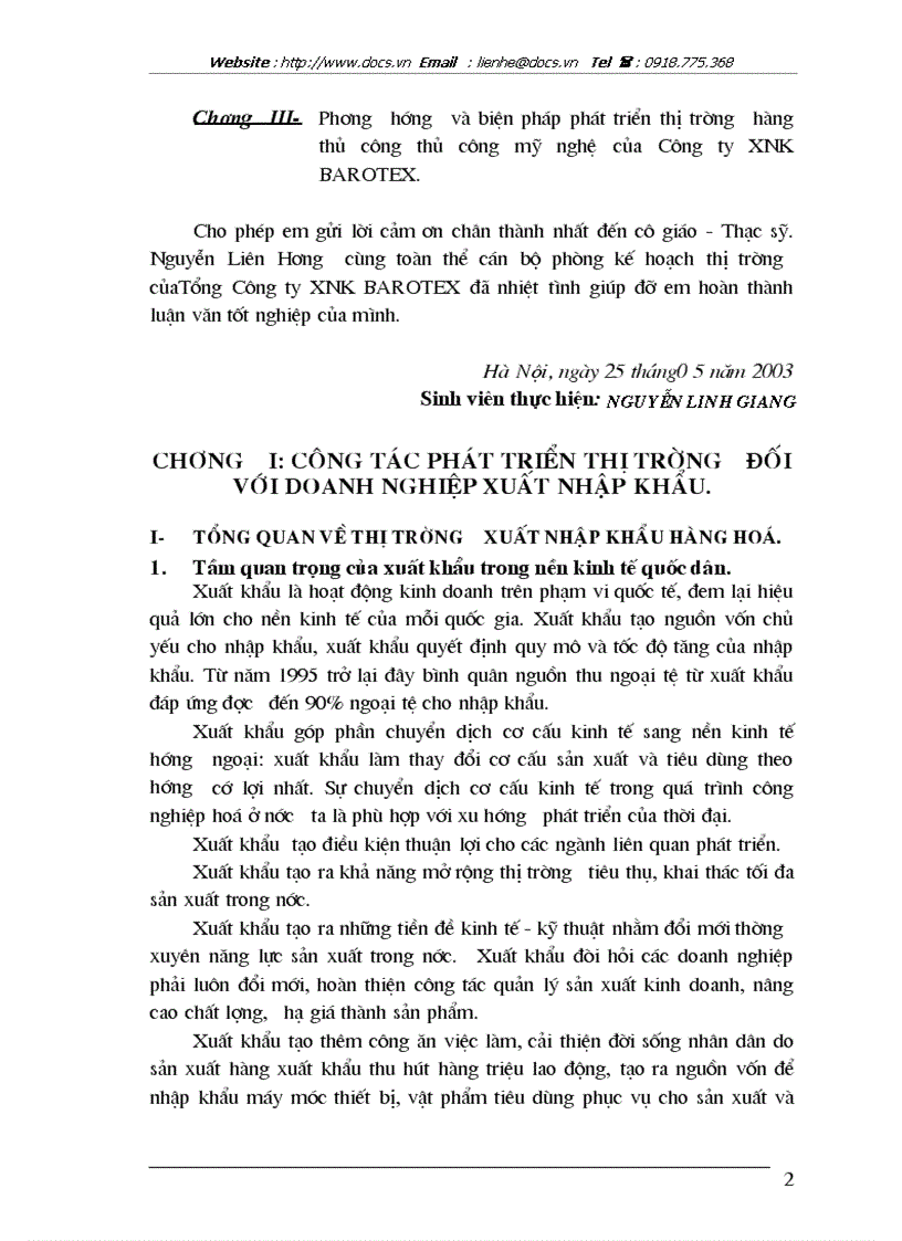 image for page Một số biện pháp phát triển thị trường xuất khẩu hàng thủ công mỹ nghệ tại Công ty XNK BAROTEX