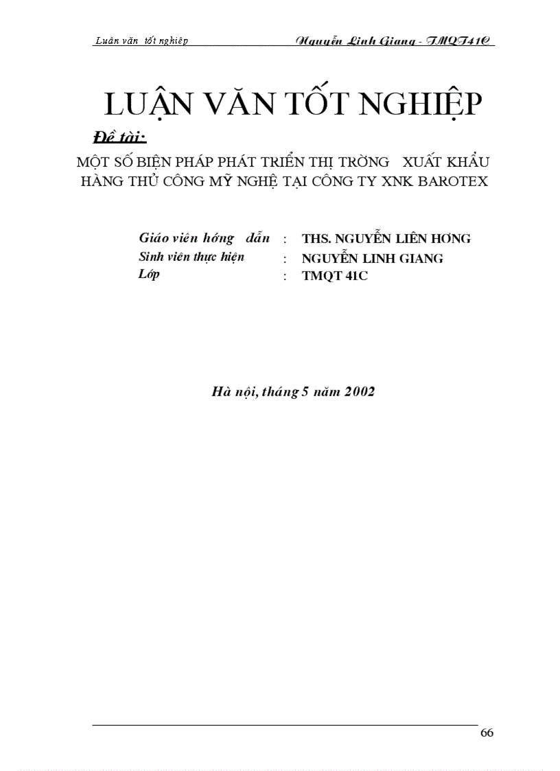 image for page Một số biện pháp phát triển thị trường xuất khẩu hàng thủ công mỹ nghệ tại Công ty XNK BAROTEX