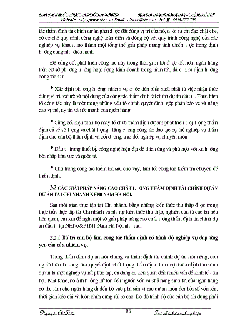 image for page Nâng cao chất lượng thẩm định tài chính dự án đầu tư tại Chi nhánh NHNo PTNT Nam Hà Nội