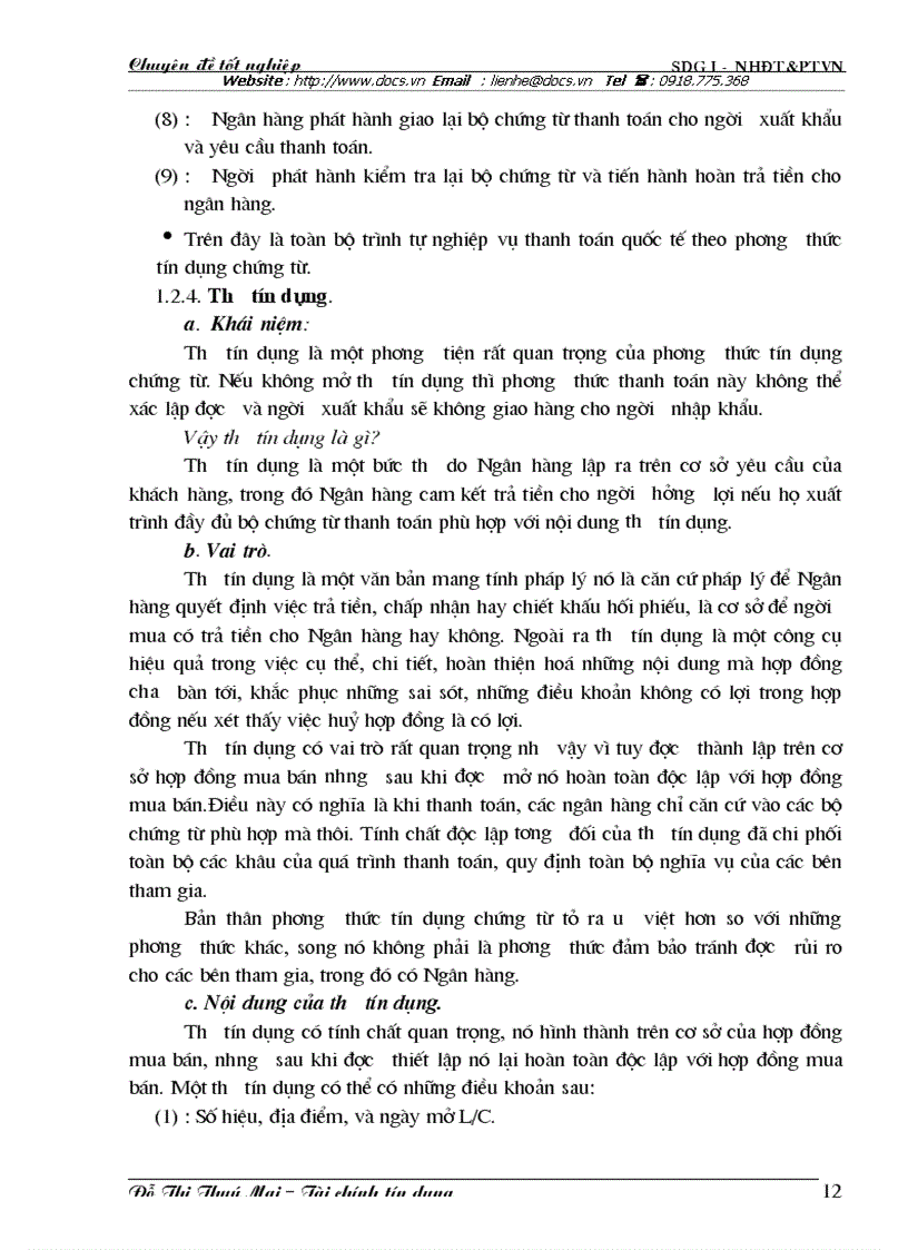 image for page Giải pháp mở rộng hoạt động thanh toán tín dụng chứng từ tại Sở GDI Ngân hàng ĐT PTVN và một số kiến nghị