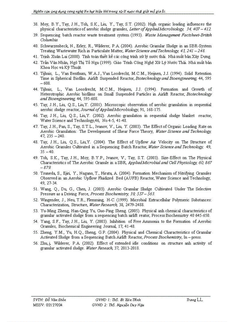 image for page Nghiên cứu ứng dụng công nghệ bùn hạt hiếu khí trong xử lý nước thải giết mổ gia súc