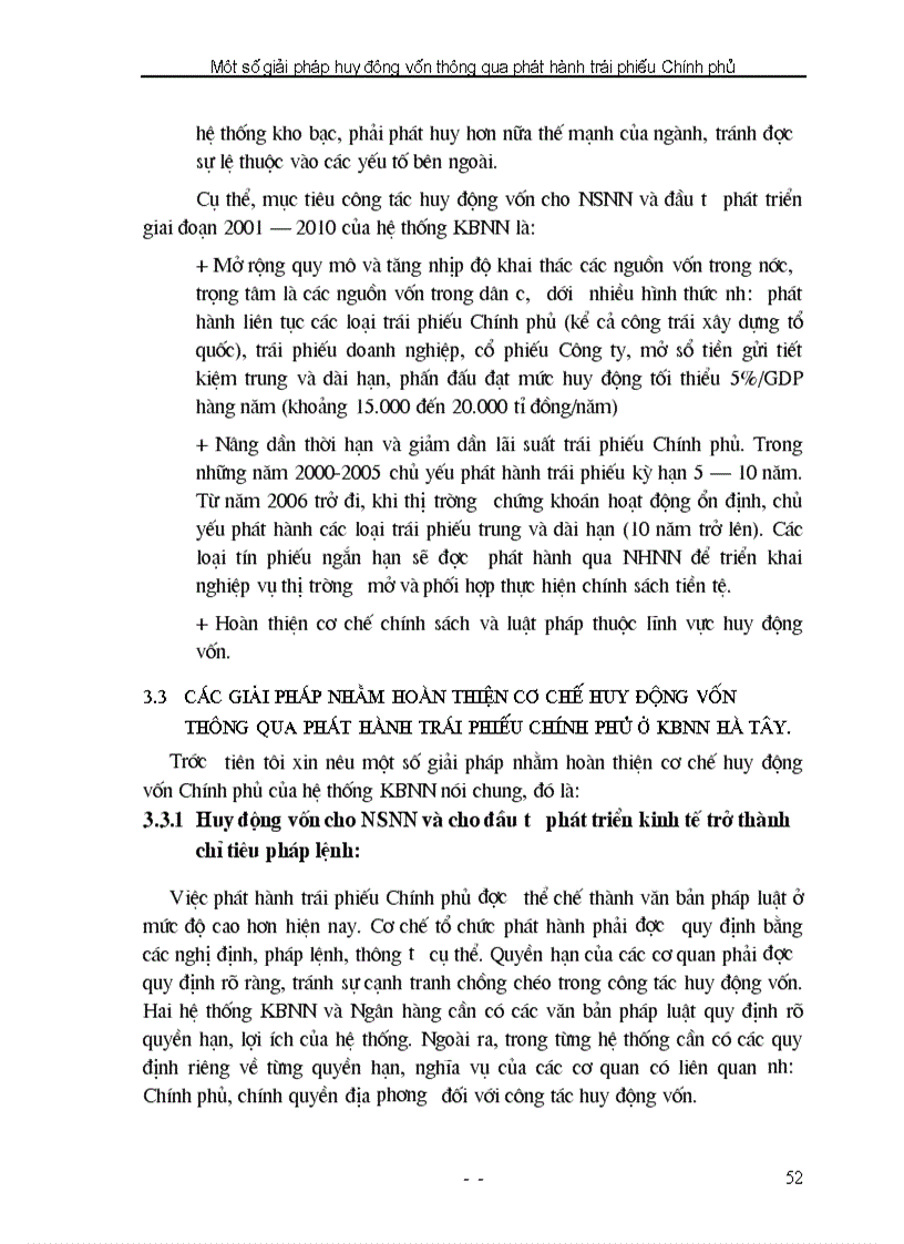 image for page Hoàn thiện cơ chế huy động vốn thông qua phát hành trái phiếu Chính phủ ở KBNN Hà Tây