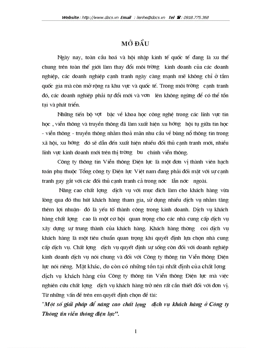 image for page Một số giải pháp để nâng cao chất lượng dịch vụ khách hàng ở Công ty Thông tin viễn thông điện lực