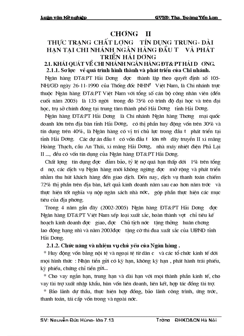 image for page Một số giải pháp nâng cao chất lượng tín dụng trung dài hạn tại Chi nhánh Ngân hàng ĐT PT Hải Dương