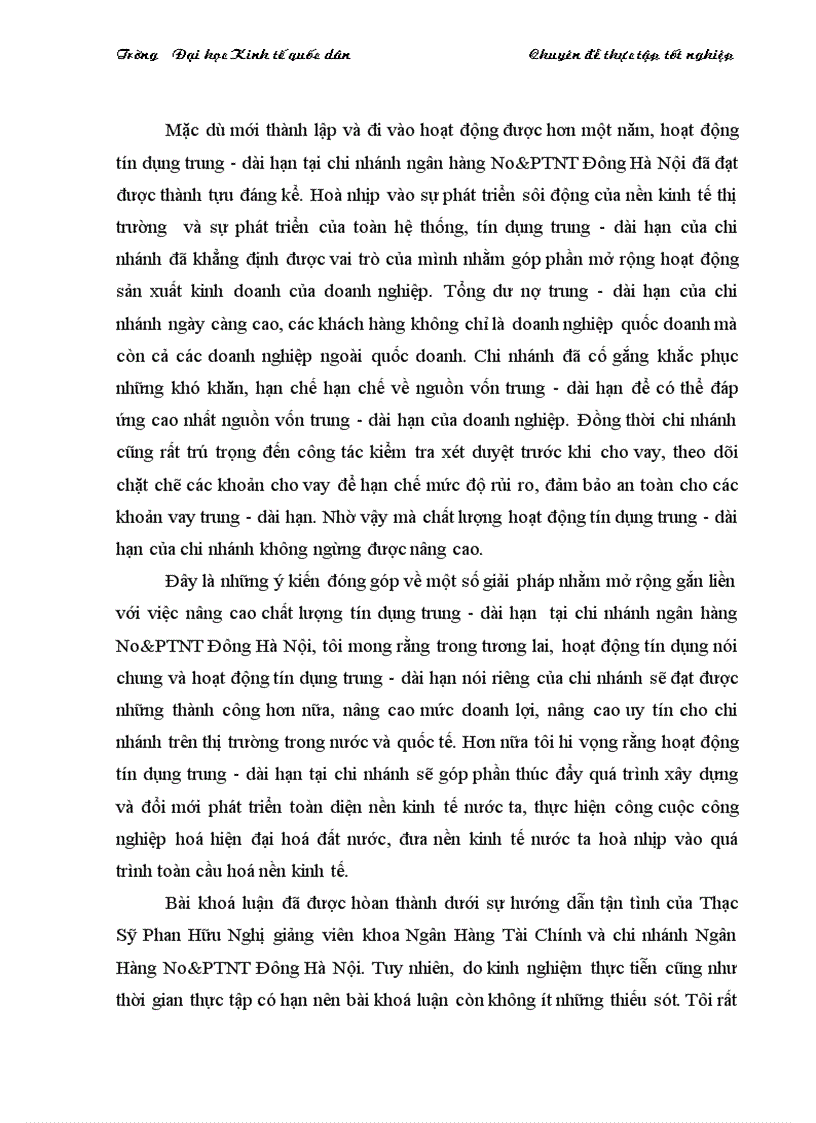 image for page NÂNG CAO CHẤT LƯỢNG TÍN DỤNG TRUNG DÀI HẠN TẠI CHI NHÁNH NGÂN HÀNG No PT ĐÔNG HÀ NỘI