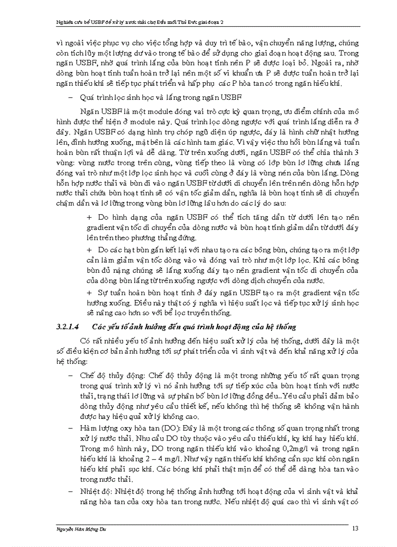 image for page Nghiên cứu bể usbf để xử lý nước thải chợ đầu mối thủ đức giai đoạn 2