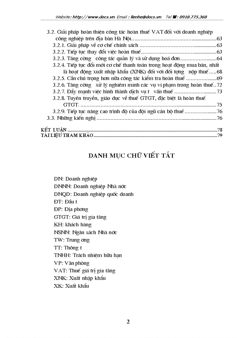 Thực trạng công tác hoàn thuế GTGT đối với các doanh nghiệp Công nghiệp trên điạ bàn Hà nội