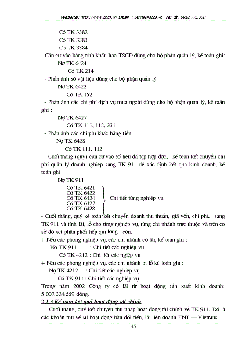 image for page Hoàn thiện kế toán xác định kết quả hoạt động kinh doanh và phân phối lợi nhuận tại Công ty giao nhận kho vận ngoại thương