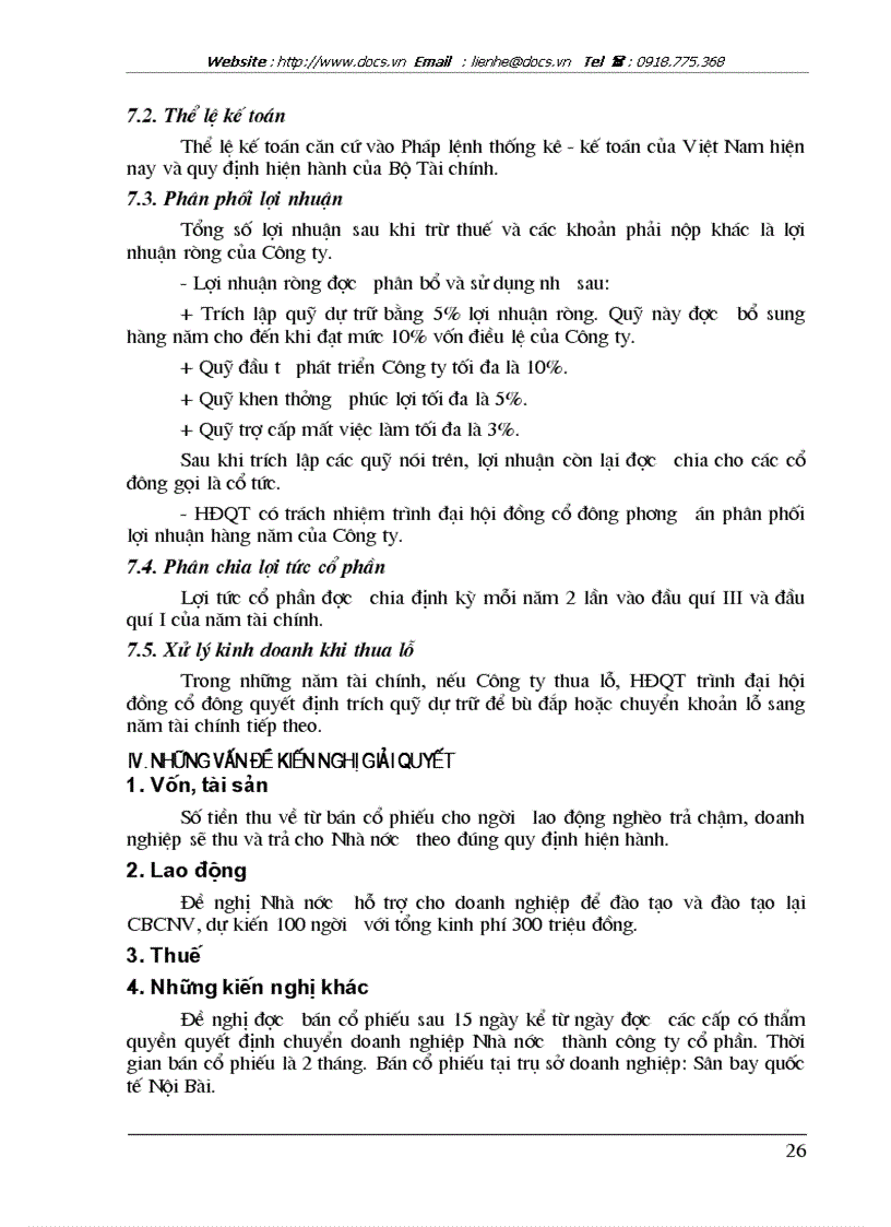 image for page Phương án cổ phần hoá xí nghiệp sản xuất chế biến suất ăn Nội Bài