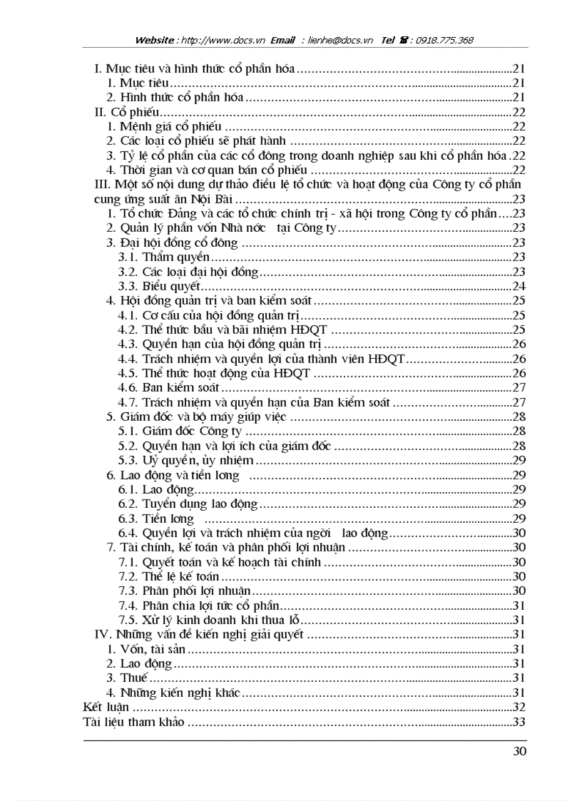 image for page Phương án cổ phần hoá xí nghiệp sản xuất chế biến suất ăn Nội Bài