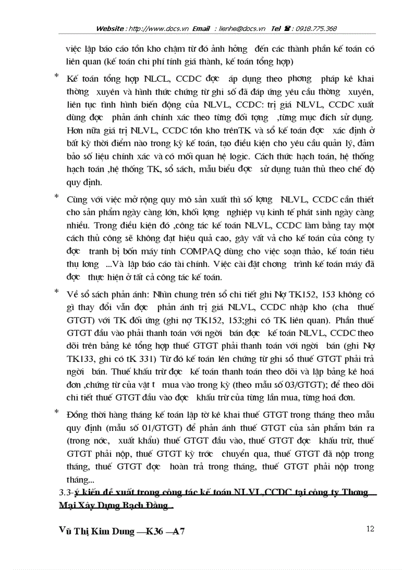 image for page Kế toán nguyên liệu vật liệu vật liệu và công cụ dụng cụ tại Công ty Thương Mại Xây Dựng Bạch Đằng