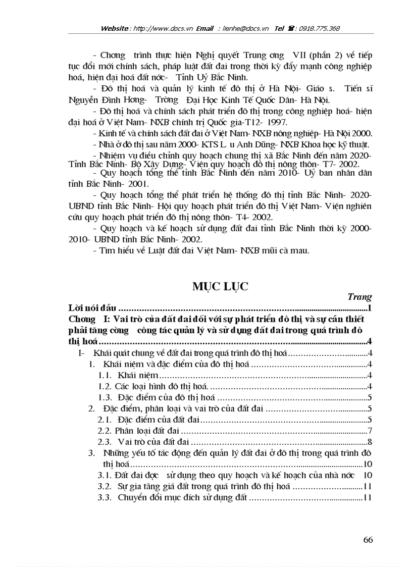 image for page Hoàn thiện công tác quản lý đất đai trong quá trình đô thị hoá ở tỉnh Bắc Ninh từ nay đến năm 2010
