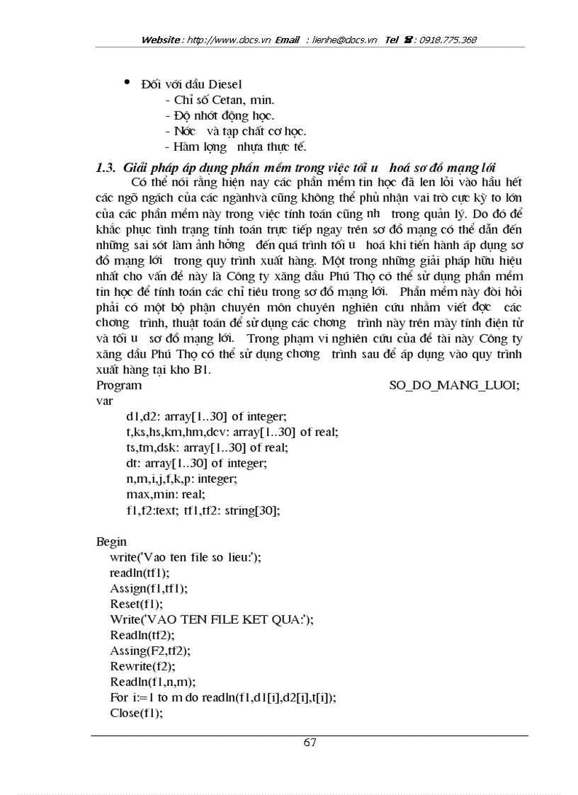 image for page Áp dụng phương pháp sơ đồ mạng lưới trong quy trình xuất hàng tại kho B1 Công ty xăng dầu Phú Thọ